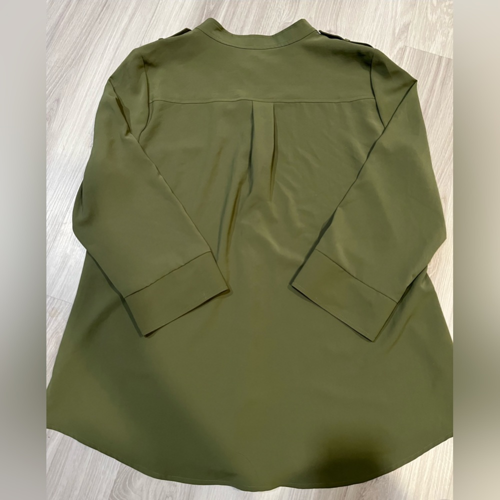 Chico's Olive Button Down Shirt - Picture 8 of 8